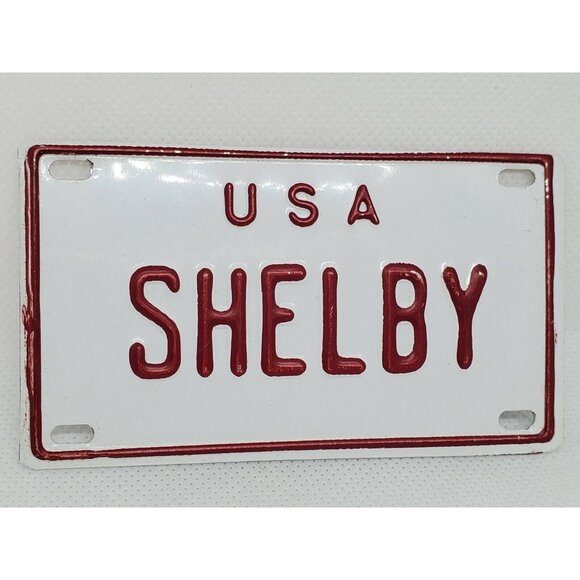 U.S.A Shelby Personalized White Red Collectible Mini License Bicycle Bike Plate - Picture 9 of 12